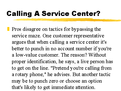 Calling A Service Center?